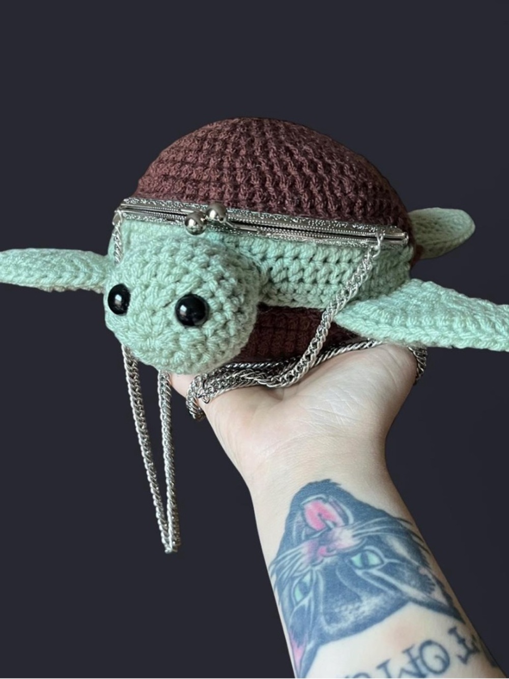 Handmade Crochet Turtle Purse